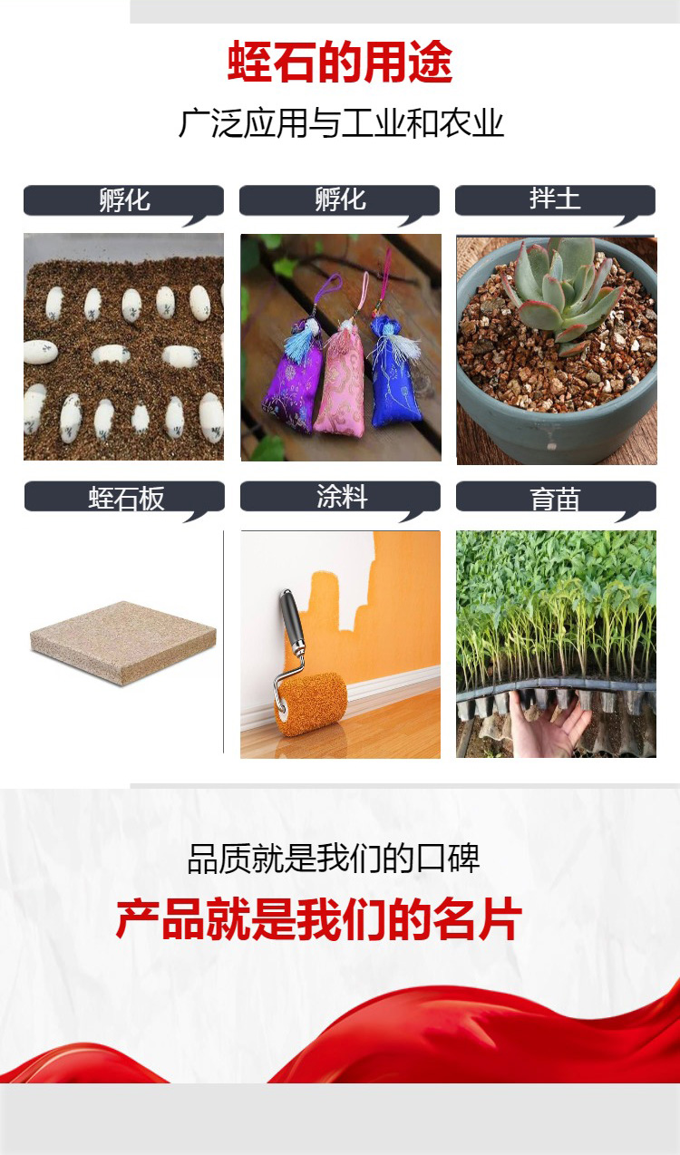 Fireproof coating, thermal insulation, golden vermiculite particles for horticultural planting, paving, vermiculite mixture, white vermiculite