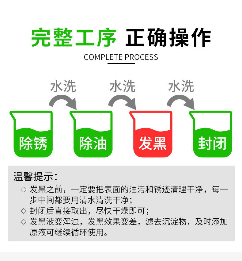 Carbon steel room temperature blackening agent 1-on-1 guidance - ductile iron blackening solution - replace alkaline blackening CH108