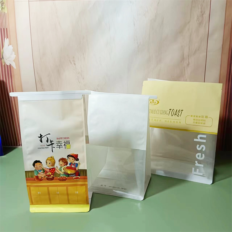 Toast window opening bag, transparent white kraft paper bag, baking food sealing bag, iron wire rolled edge sealing bread bag