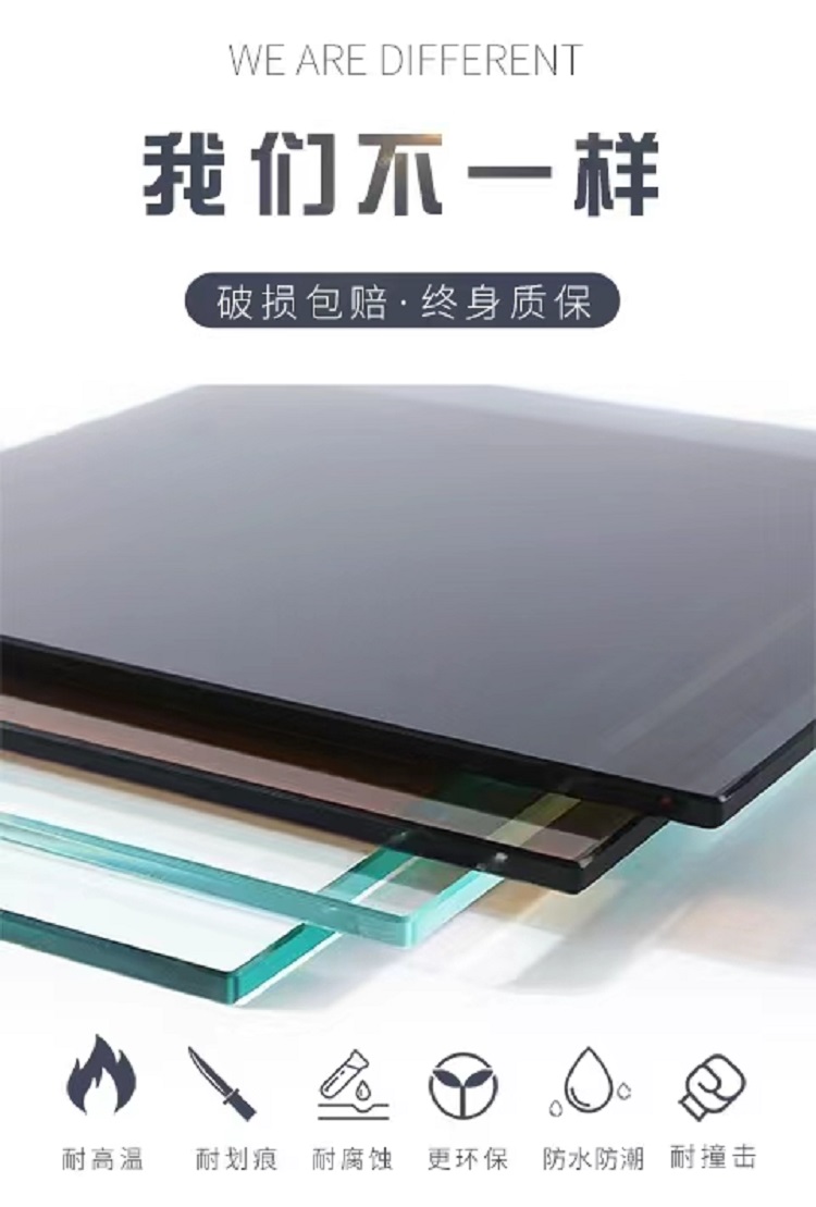 Tempered glass customized tea table tabletop, dining table glass tabletop, customized circular and rectangular shaped