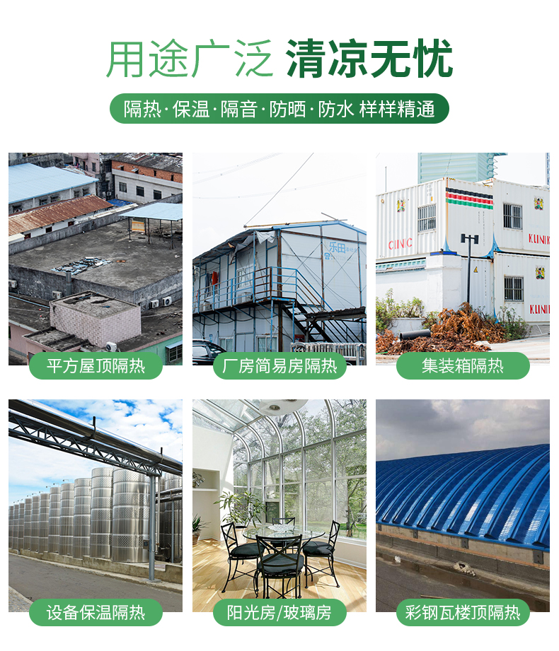 High temperature resistant thermal insulation cotton, fire resistant thermal insulation cotton, sound absorption and noise reduction roof, sun protection, waterproof and thermal insulation material