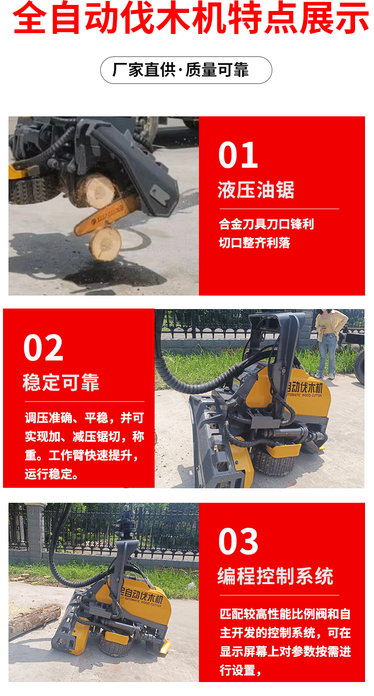 Forest Farm Fully Automatic Logging Machine Forest Tree Cutting Machine Clamping Saw Machine Stable and Reliable Hydraulic Chain Saw