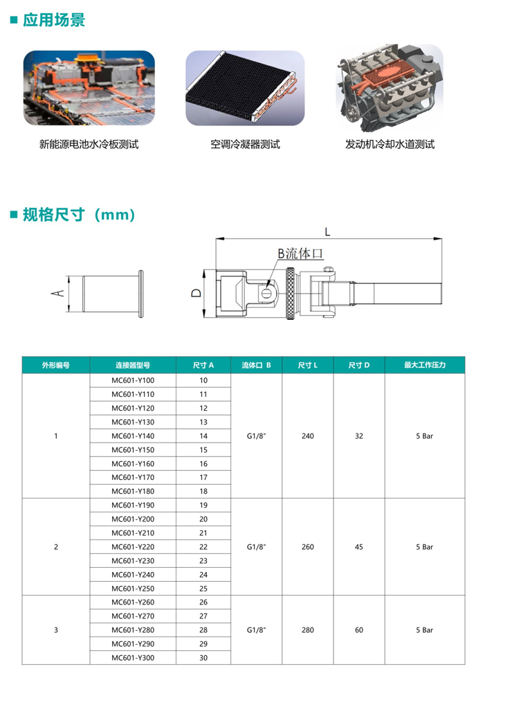 McAdo bayonet connector, battery pack cooling connector directly supplied by manufacturer, customizable