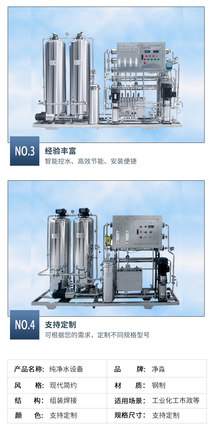 Automated reverse osmosis equipment, water treatment equipment, industrial ultra pure water and purified water equipment