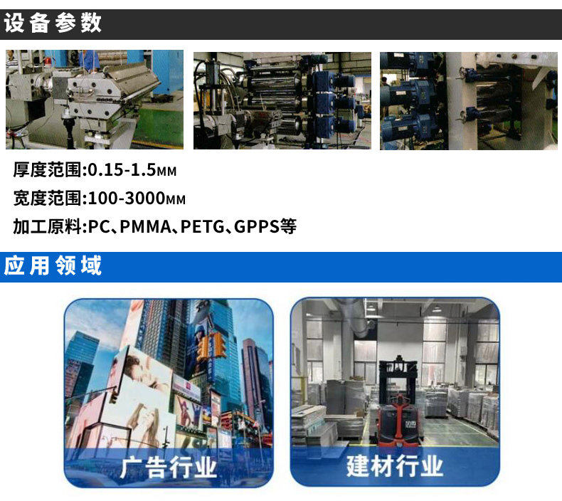 PMMA Optical Sheet Extrusion Production Line Plastic Acrylic Sheet Extrusion Equipment