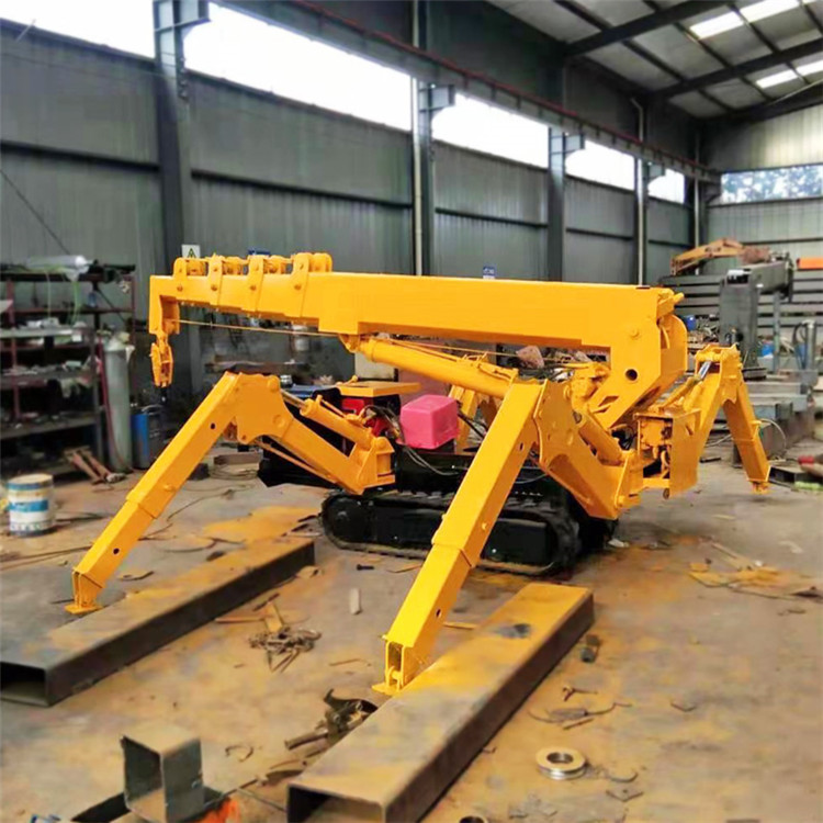 Homemade Spider Crane Crawler Chassis, Dual Use Oil and Electricity, Equipped with Hanging Basket for High Altitude Operation, Prosperous