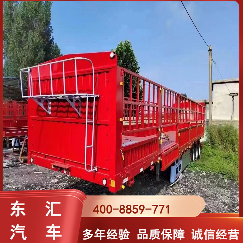 Sales of 13 meter 1.8 high warehouse railing semi trailer leaf spring design semi trailer export second-hand lightweight trailer