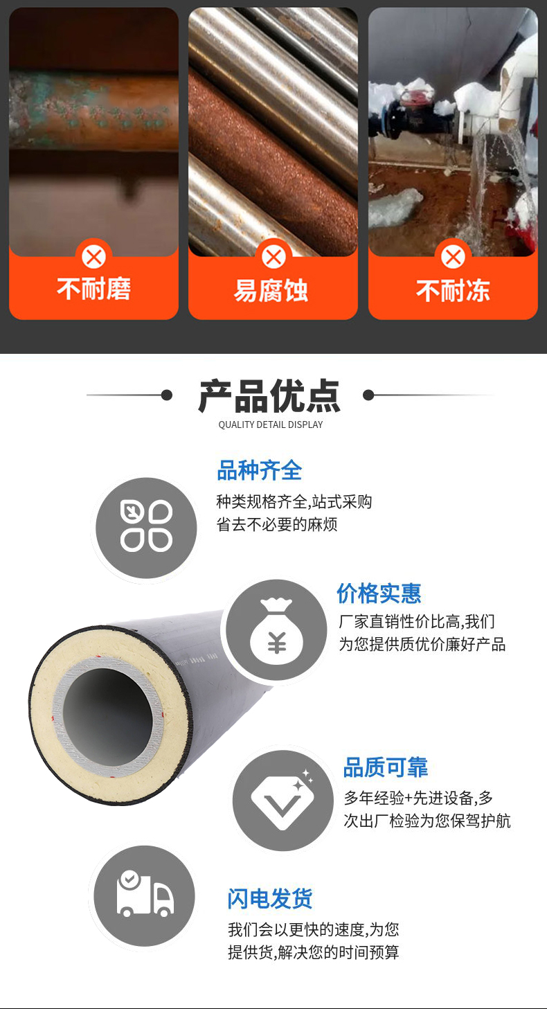 PERT II heat-resistant polyethylene heat pipe PE-RT polyurethane insulation composite pipe pert insulation pipe