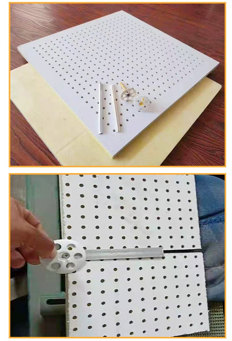 Calcium silicate sound-absorbing board, insulation wall board, perforated 6mm sound-absorbing composite board, rock wool, noise reduction and moisture prevention for machine room