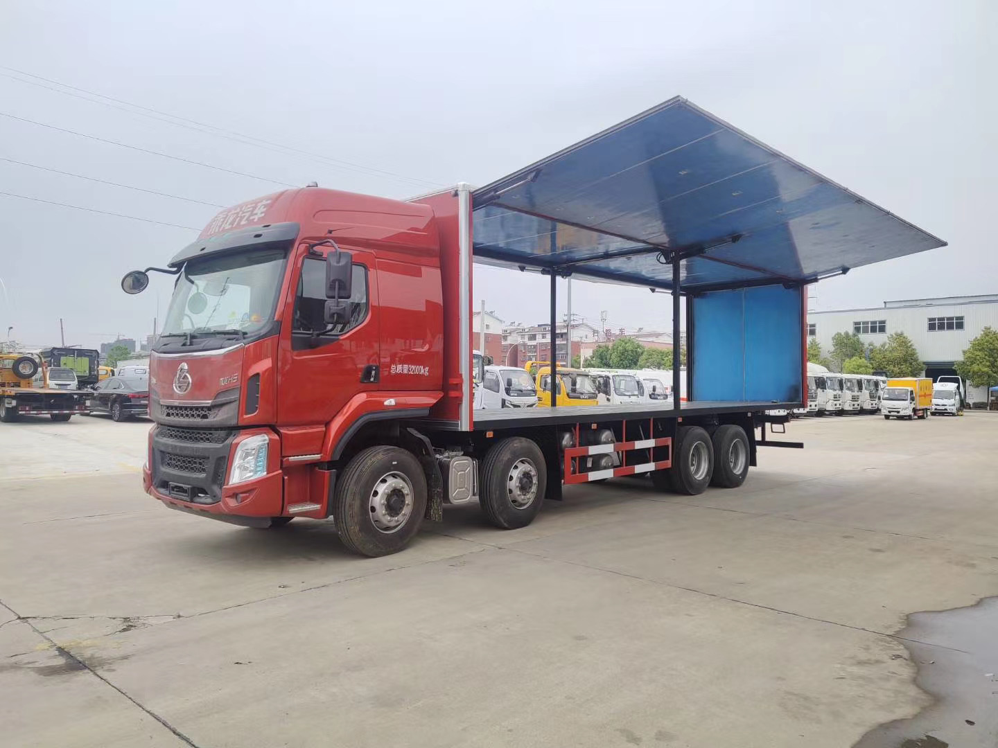 Skeleton Flying Wing Dangerous Goods Box Type Semi trailer Dangerous Chemicals Transport Vehicle Source Manufacturer Supports Carriage Customization