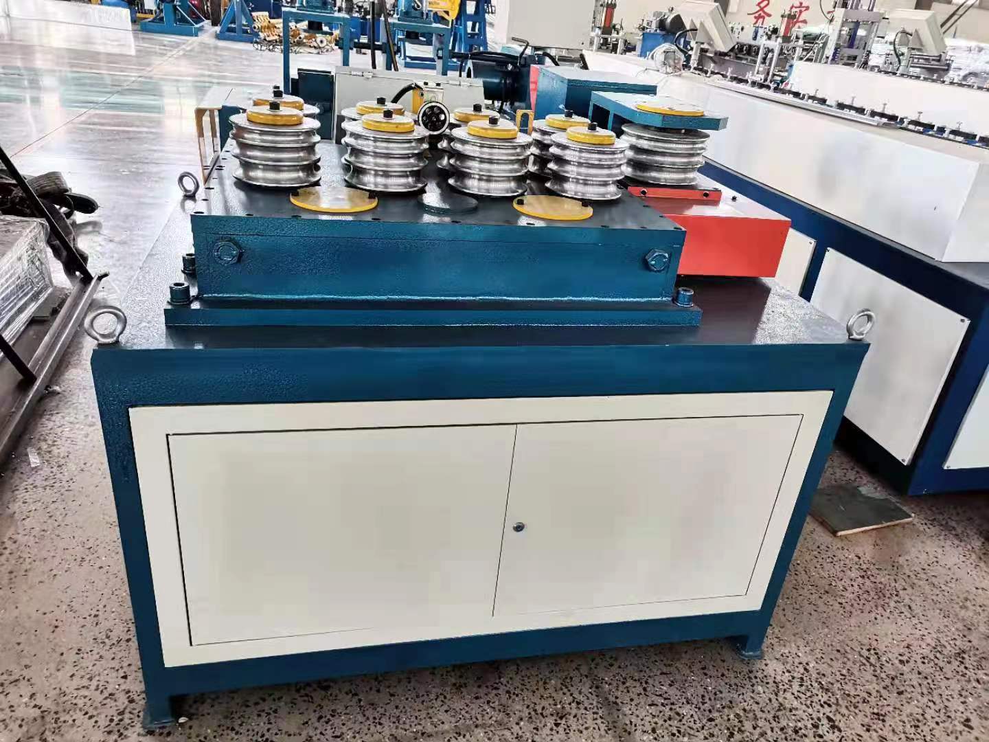 Vegetable greenhouse pipe bending machine fully automatic servo drive nine wheel pipe bending forming machine link necking equipment