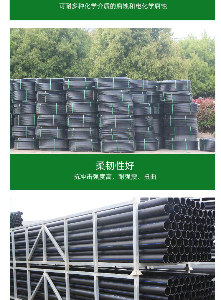 Dongli Polyethylene Drag Pipe 75PE Drainage Pipe Directly Buried 110 Black PE Coil Pipe with Various Specifications for Customization