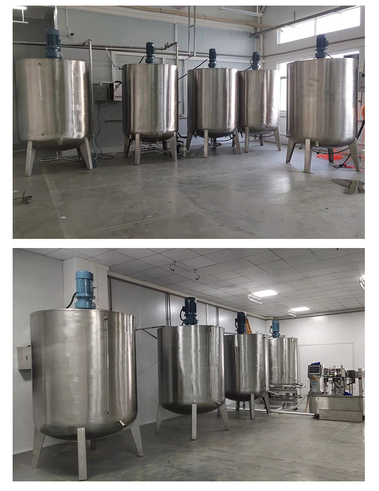 Food grade vertical mixing tank, electrically heated stainless steel large capacity single layer emulsification mixing bucket