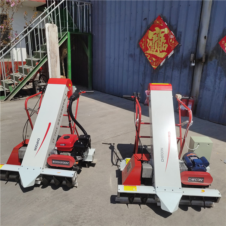 Gasoline Grilled Grain Machine Chengyu Double Pocket Chicken Manure Bagging Machine 110 Grain Harvester