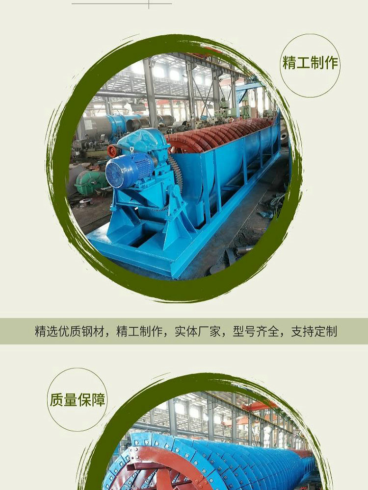 Purification and beneficiation equipment for lithium mica in mines - Ammonia grease blade spiral classifier