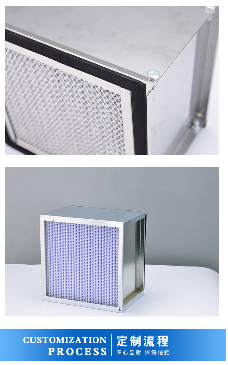 Aluminum frame with partition, high-efficiency filter, dust-free purification workshop, end air filtration efficiency H13-H14