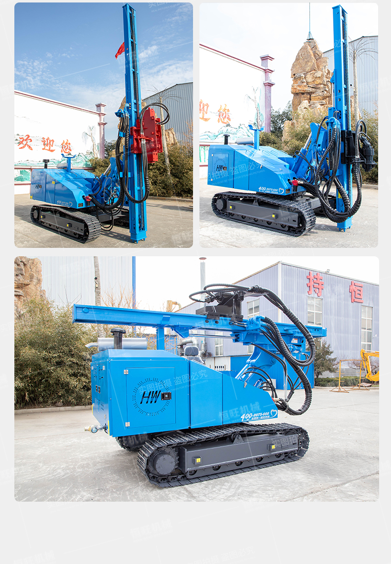 Plateau photovoltaic power pile driver project foundation Pile driver crawler long screw drill