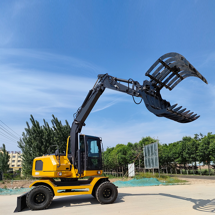 Tire type cotton grabbing machine, wood grabbing machine, all terrain usable wheel excavator, Yuchai engine, energy-saving and fuel-efficient