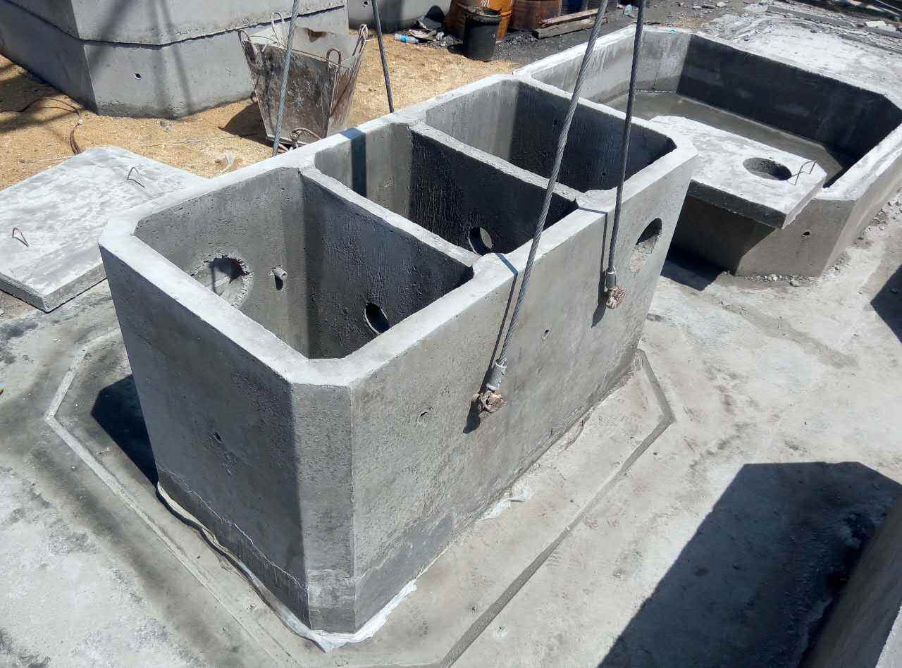 Square oil separator reinforced concrete Septic tank 3m3/5m3 integrated sewage treatment equipment