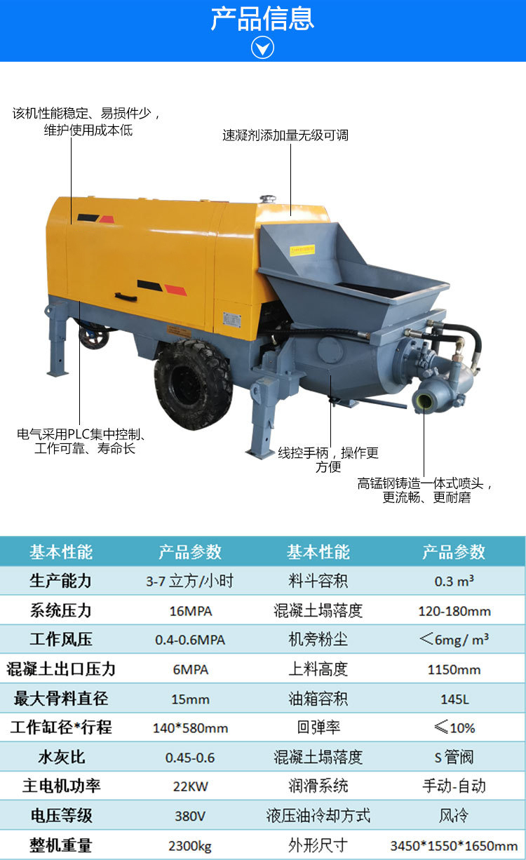 Screw type mortar spraying machine, cement gap filling machine, two-phase electric three-phase electric cement spraying machine