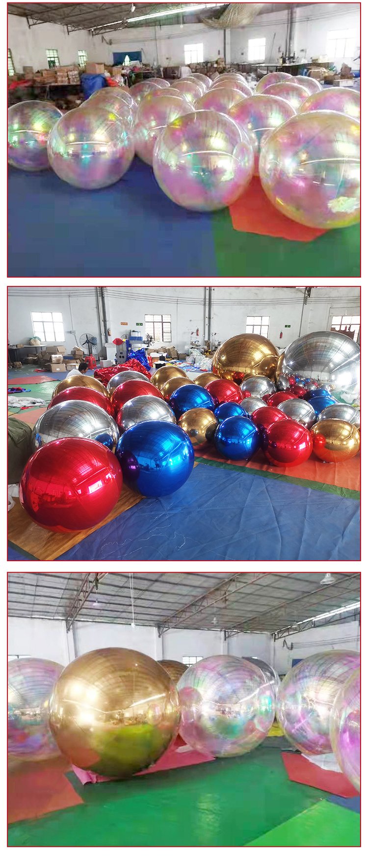 Inflatable colorful PVC mirror ball reflection shopping mall bar Christmas stage decoration mirror air mold customization