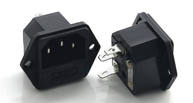 Superior AC three in one connected double fuse waterproof power interface pin socket with switch