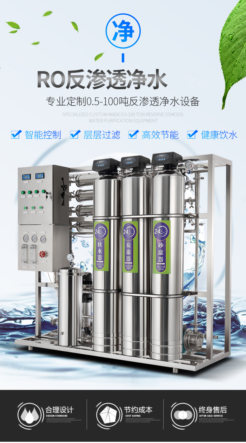 Shizhou Water Treatment Equipment Industrial Commercial Single Stage Double Stage Purified Water Treatment RO Reverse Osmosis Equipment