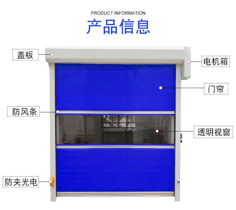 Food fast Roller shutter factory automatic induction lifting switch fast door factory wholesale color customization