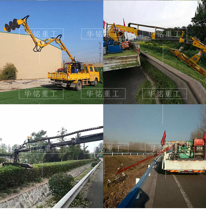 Fully automatic hedge trimming locally loaded mounted trimming machine with high branch trees for highway slope moving