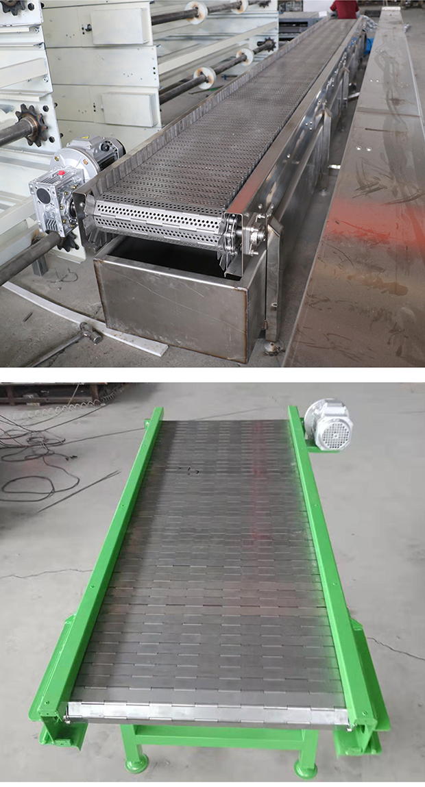 Dahua stainless steel chain plate conveyor, fruit and vegetable cleaning, corrosion-resistant conveyor belt, food express sorting assembly line