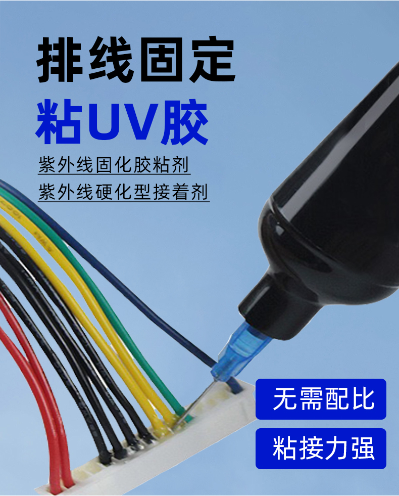 Solder joint protection UV adhesive for electronic components, wire arrangement, bonding, fixing, insulation adhesive, high-strength UV curing adhesive