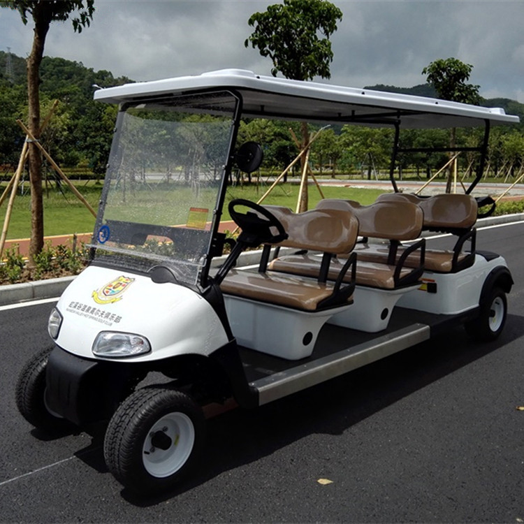 Donglang four wheel and four seat electric golf cart has low operating cost and unique appearance