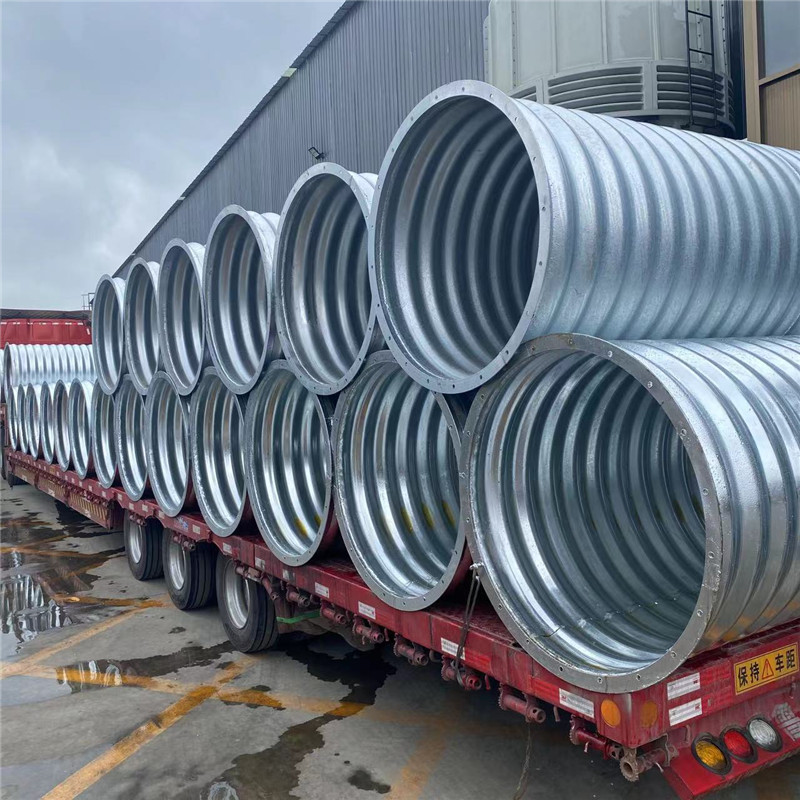 Yuanchang DN1000 hot-dip galvanized metal corrugated culvert pipe wall thickness 3mm municipal drainage pipeline installation project