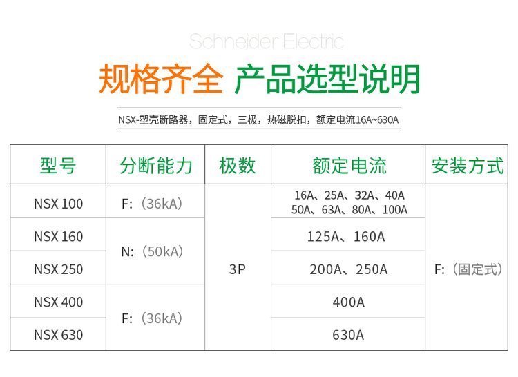 Schneider NSX series load switch NSX160m 3P 160NA EverLink TM connector