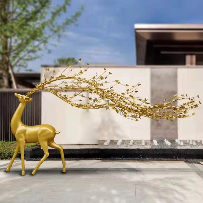 Park Community Real Estate Sculpture Fashion Simple Customizable Creative Stainless Steel Material