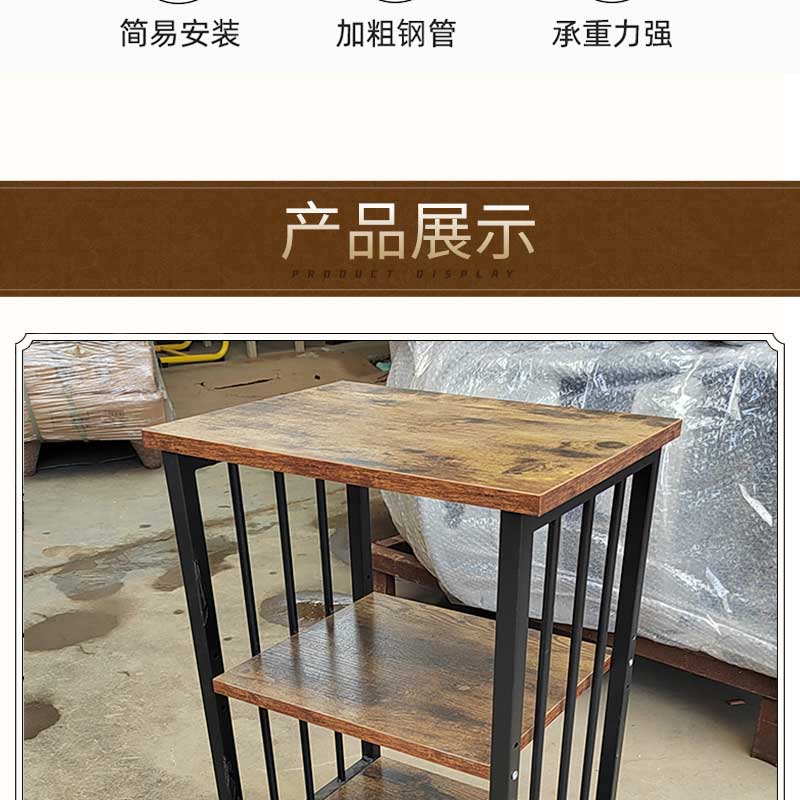 Manufacturer's direct supply of double floor metal solid wood shelves for home kitchens, storage racks, sorting racks, and receiving foreign trade orders