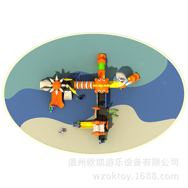 Large outdoor beach toys, plastic slides, outdoor water park combination amusement equipment