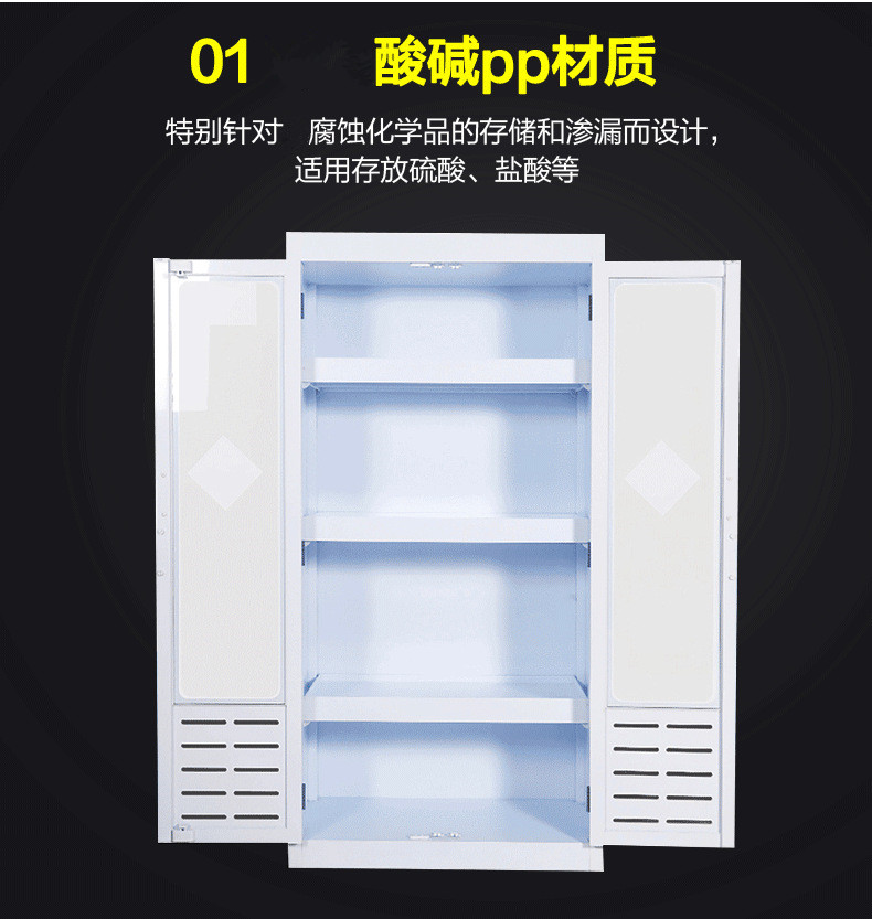 Easy to store PP cabinets, containers, drugs, corrosion-resistant reagent cabinets, laboratory chemical strong acid and alkali cabinets, office support customization