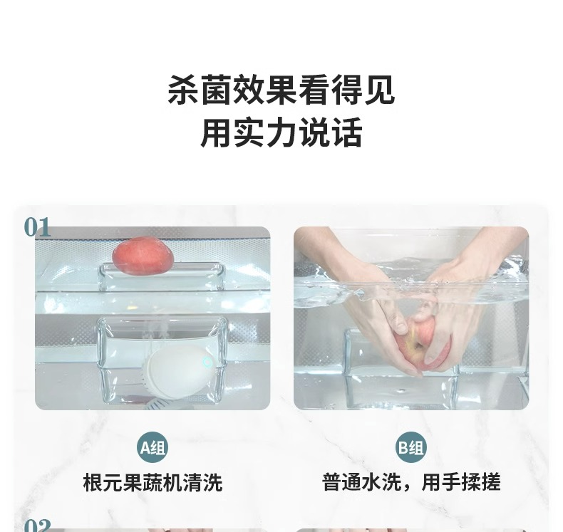 Genyuan Kitchen Fruit and Vegetable Cleaning Purifier Vegetable Washing Machine Wireless Meat and Vegetable Cleaning Machine Fruit Disinfection to Remove Pesticide Residues