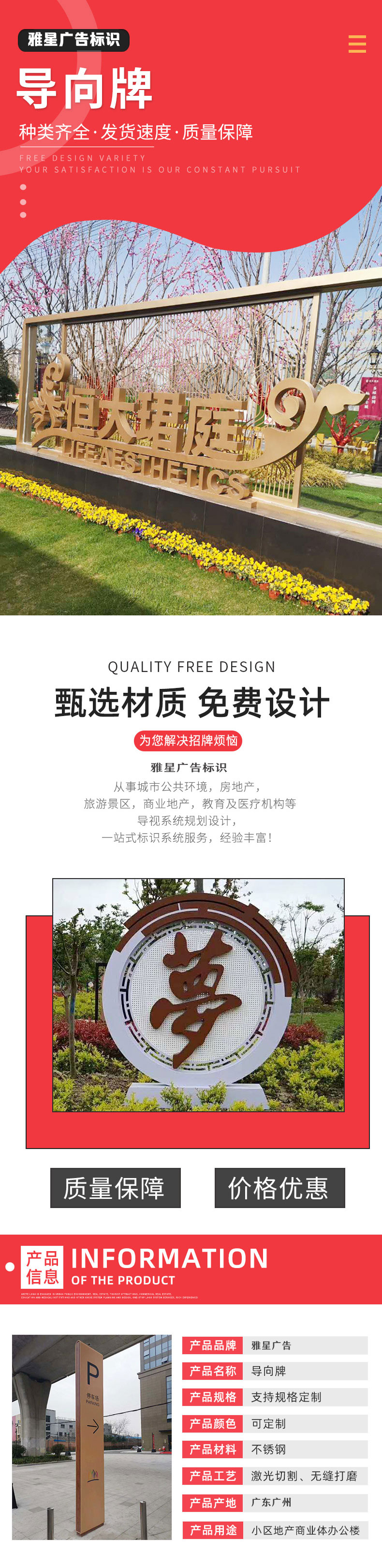 Outdoor Large Spiritual Fortress Guide Vertical Signboard Real Estate Mall Parking Scene Area Advertising Guide Board