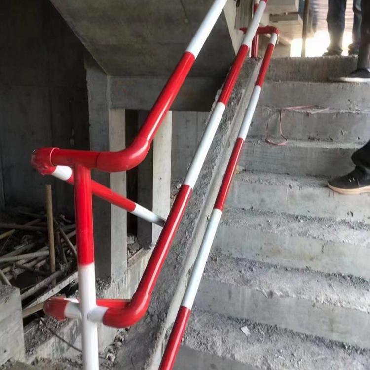 Standardized edge protection stairs, handrail, upright pole connection fittings, 48 steel pipe plastic connectors