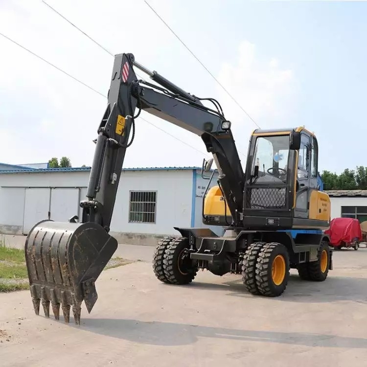 80 Wheel Excavator 90 Garden Wood Clamping Grab Rubber tired Excavator 360 degree Rotary Four wheel Excavator