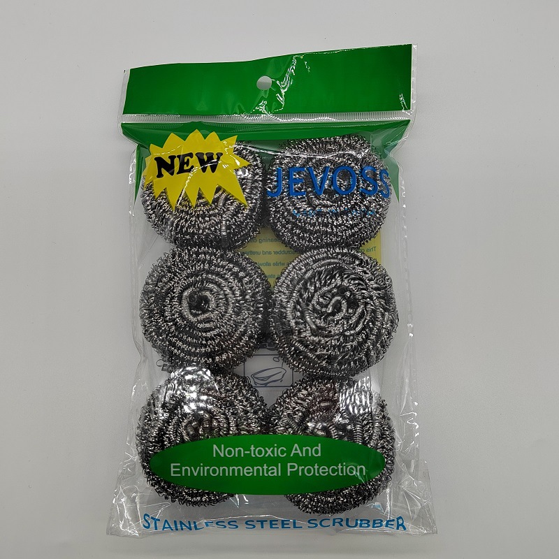 6 sets of steel wire ball cleaning balls, 15g stainless steel pot brush, kitchen cleaning online store, foreign trade source wholesale