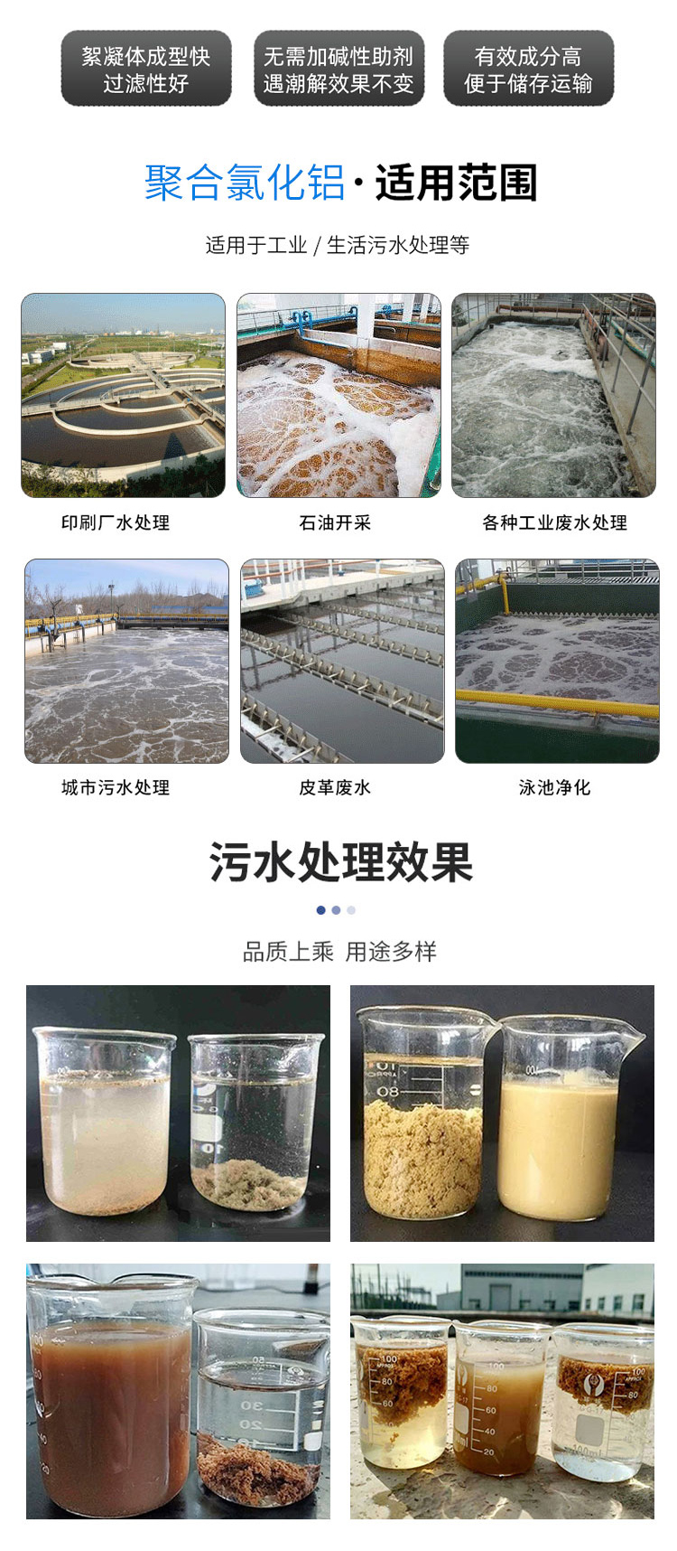 Industrial grade polyaluminum chloride Al2O3 domestic sewage filtration treatment flocculation precipitation pac