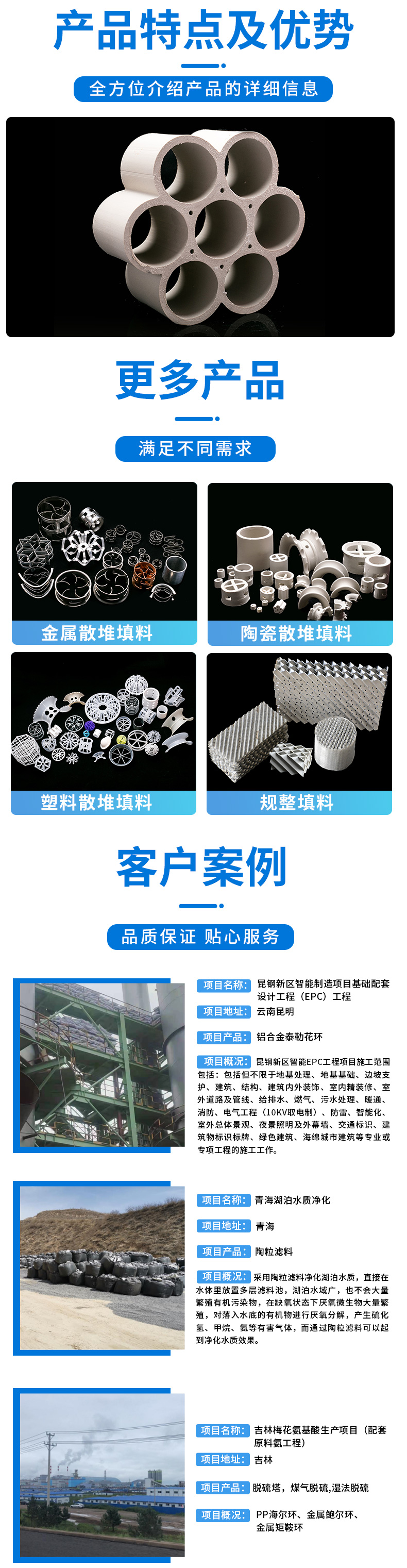 Light ceramic multi toothed ring packing ceramic composite ring for high-temperature, acid and alkali resistant desulfurization