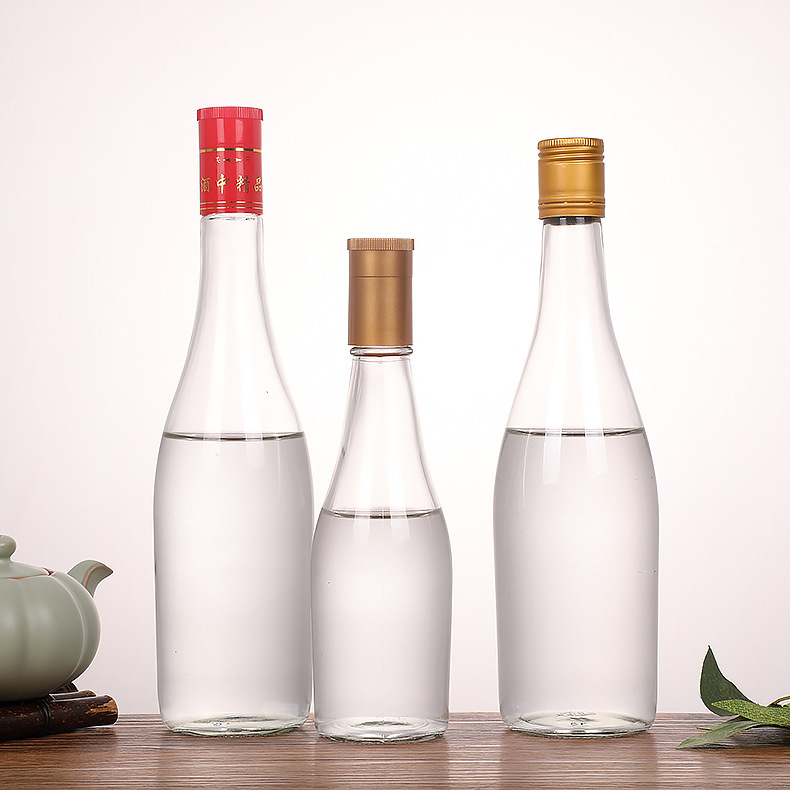 500ml glass bottle with cover, one kilogram of Baijiu, empty bottle, thickened glass Fenjiu bottle, domestic brewing, sub bottling