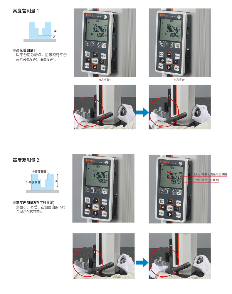 Sanfeng/Mitutoyo high-precision ABSOLUTE digital altimeter 518-242, easy to operate altimeter