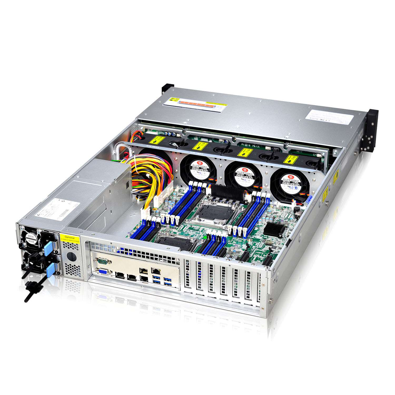 Ink Classic 2U8 Rack Mount Server Chassis Redundant Power Supply 12GB Backplane Hot Swap NAS Storage