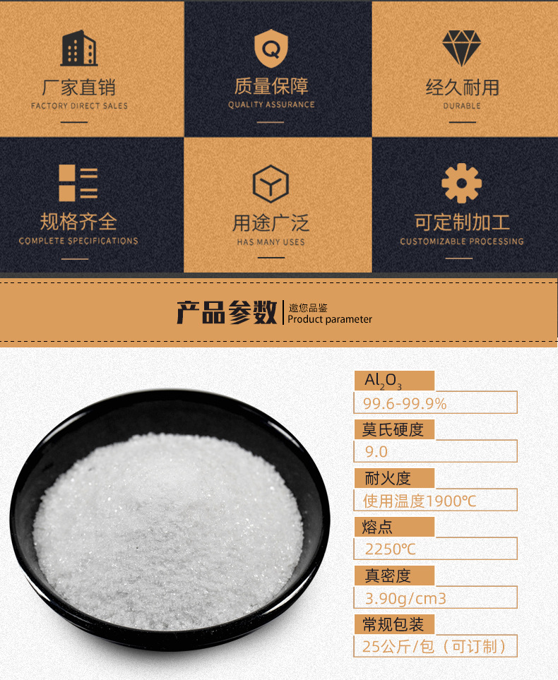 High hardness and impact resistance of the first grade white corundum sandblasting machine with sparkling crystal, 60-80 mesh, free sample collection