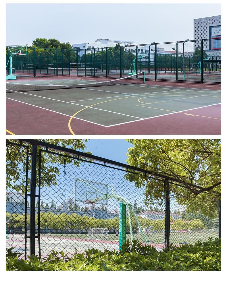 Stadium Wire Tennis Court Fence Football Fence Diamond Hooked Mesh Basketball court Plastic coated Tennis Court Fence